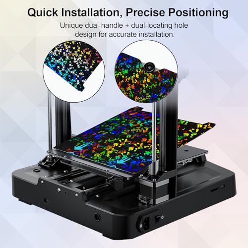 IdeaFormer Smooth Rainbow Confetti+Galaxy PEF Pressure Plate 235 x 235 mm, Spring Steel PEF Build Plate No Magnetic Print Bed for Creality K1C/K1/K1 SE/Ender 3 V3 SE/KE/Ender 3 S1/Pro/Ender 5 S1 235x235mm PEF (Rainbow Confetti+Galaxy)