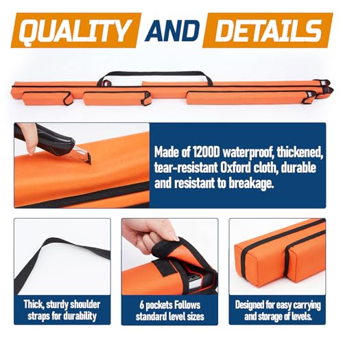 Eccliy 78" Level Case Oxford Fabric Water Resistant with 6 Pockets