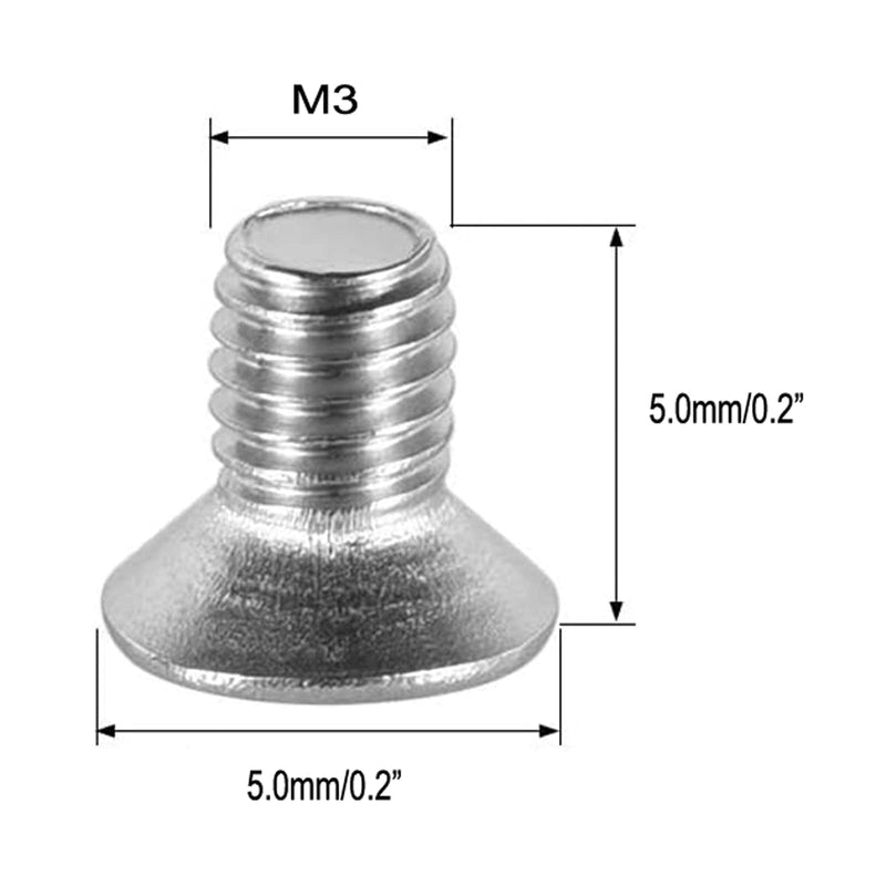 Computer PC Case 2.5-inch HDD M3x5mm Flat Phillips Head Hard Drive Screw 100pcs