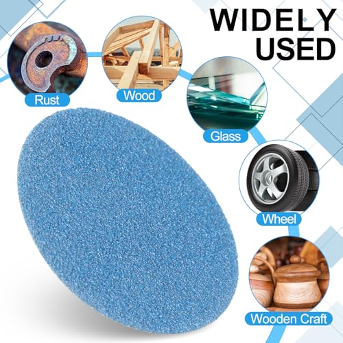 Landical 150 Pcs 3 Inch 80 Grits Sanding Discs Quick Change Zirconia Lock Sanding Disc for Die Grinder Surface Strip Grind Polish Finish Burr Rust Paint Removal