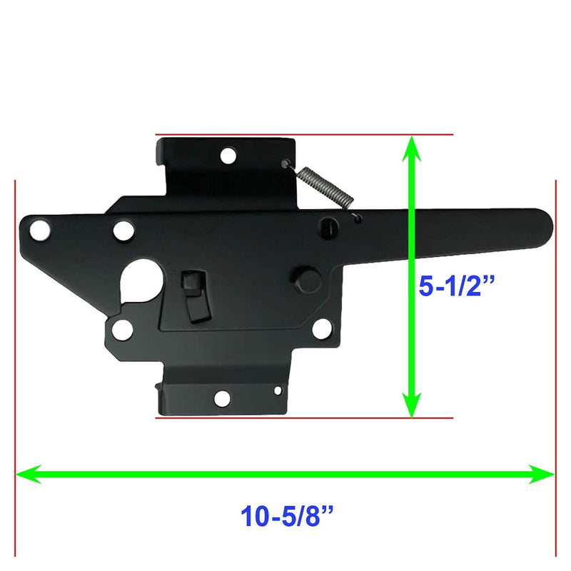 Jake Sales - Wood Gate Latch w/Handle - Wood Fence Latch Gate Kit, Wood Fence Gate Latch Opens for Either Side of Gate - Wood Gate Hardware BLACK