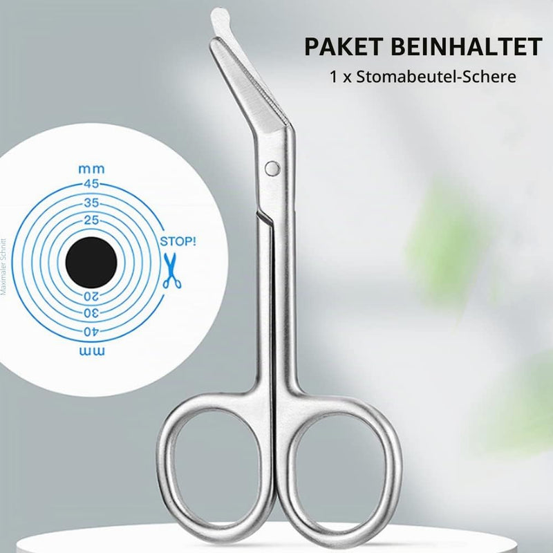 Ostomy Bag Scissors - Ostomy Pouch Scissors with Blunt Round Tip for Colostomy Care, Stainless Steel, 4.4" Long, 1 Piece