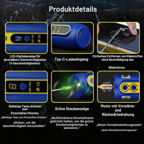 Electric Adhesive Remover with 4 Levels Electric Adhesive Removal Tool Glue for Adhesive Residue Remover Mobile Phone Case Tool Mobile Phone Display Adhesive Remover