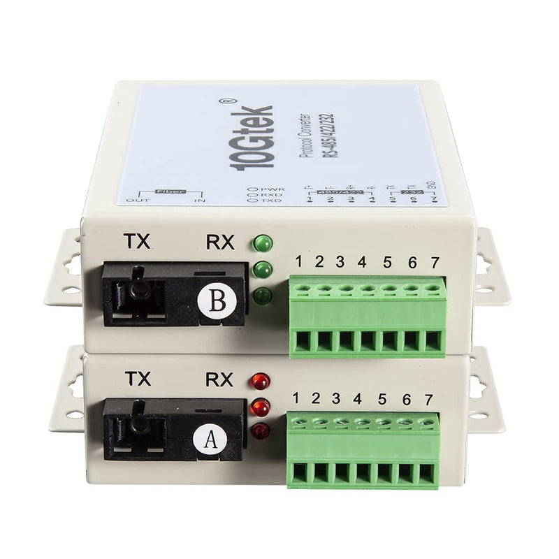 Serial RS485/RS422/RS232 to Fiber Optic Media Converter, Serial Communication Data Converter Device Server, SM Bidi SC 1310nm 20km, Daisy-Chain or Redundant-Ring FO RS-485/422/232
