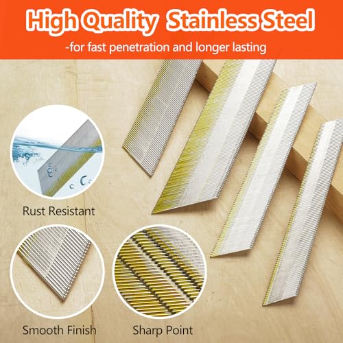 SS304 15 Gauge 34 Degree Angled Finish Nails 2.0 Inch 1000-Pack 2"-1000 pcs