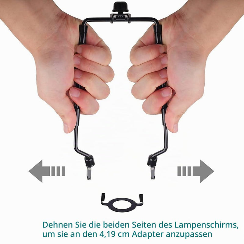 2 Piece Lampshade Harp Holder E14 E26 E27 Light Base Adapter Adjustable Lamp Harp Kit Black Horn Frame Lampshade Holder