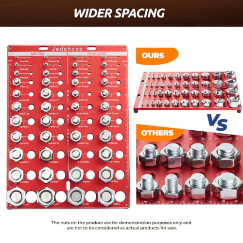 Thread Checker with Wider Spacing, 44 SAE & 44 Metric Bolt Size Finder