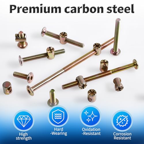 8 Pcs Furniture Bolts, Hex Socket Drive, M6 x 40mm M6x40mm