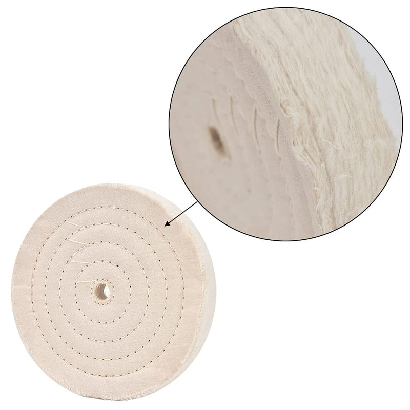 200 mm (70 Layers) Spiral Stitched Polishing Disc Mirror Polishing Disc with 16 mm Bore for Table Grinding Tools, 2 Pieces Polishing Discs Buffing Disc for Grinding Stand