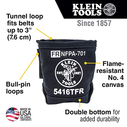 Klein Tools 5416TFR Flame Resistant Canvas Tool Bag and Klein Tools 5459T Spud Wrench Holder Tool Bag + Connection Klein Tools