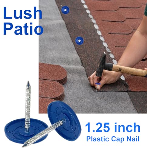 Plastic-Cap-Roofing-Nails-Round-Electro-Galvanized Nails 1 1/4 Inch,500 PCS 500
