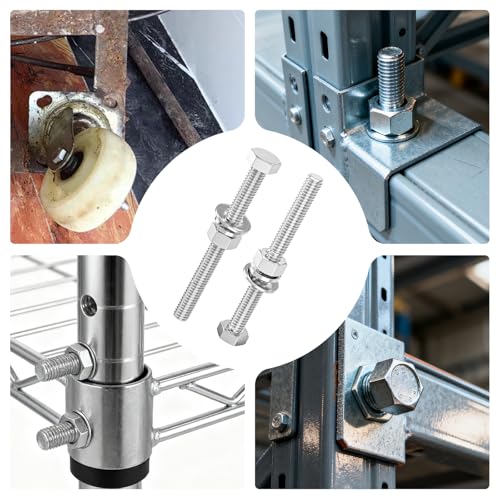 5PCS 1/2-13" x 6" 304 Stainless Steel Fully Threads Bolt, Hex Head Bolts with Nut Spacer and Spanner 1/2-13" x 6"