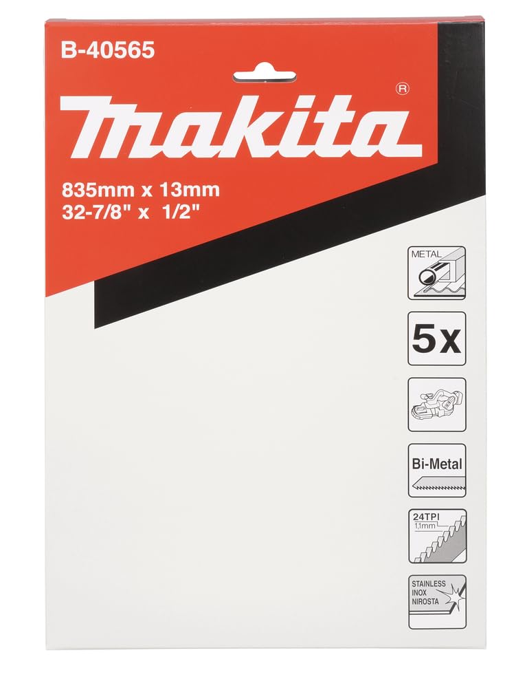 Makita B-40565 32-7/8" 24 TPI Bi-Metal Compact Portable Band Saw Blade, 5/pk