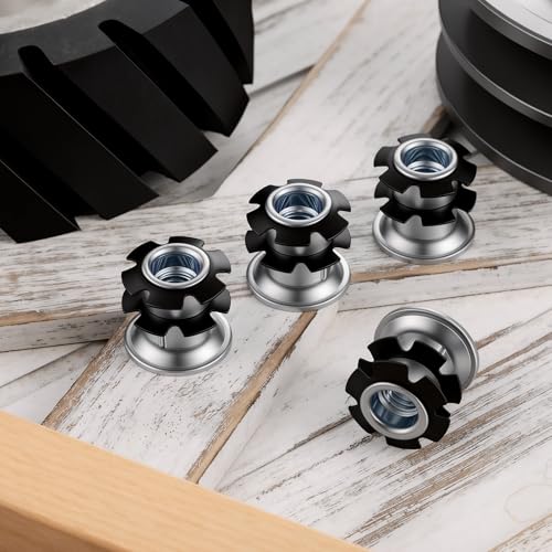 Shimeyao 40 Pieces Threaded Tube Inserts Compatible with 1 Inch Round 16 to 18 Gauge Tube, Thread: 3/8-16 for Furniture Carts Shelving Workbenches DIY Repair