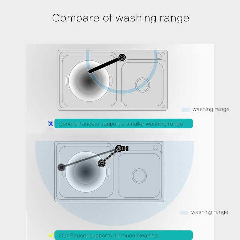 Kitchen Sink Faucets 360 Rotatable Single Lever Stainless Steel Wall-Mounted Kitchen Tap Ktichen Faucet Chrome Finished