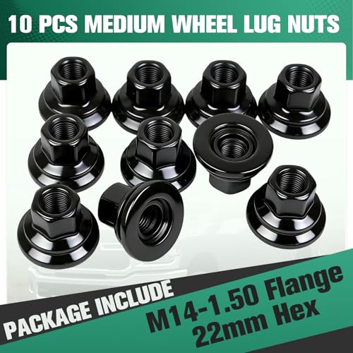 Flange Wheel Lug Nut 10-Pack Compatible with Dodge Ram 3500, 4000, 4500, 5500 2012-2024 Replaces # 6509424AA