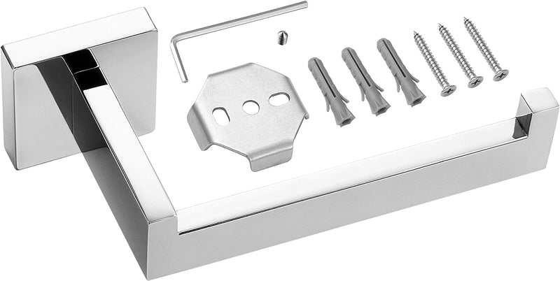 HITSLAM Chrome Toilet Paper Holder Premium 304 Stainless Steel Square Toilet Roll Holder for Bathroom Rustproof Wall-Mounted 2 Pack Chrome-2pack Standard