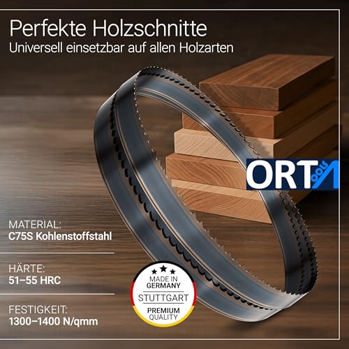 ORTA Set of 3 Flexback band saw blades, 2240 x 6 x 0.65 mm - 6 teeth per inch, for soft and hardwood, plastic and non-ferrous metals