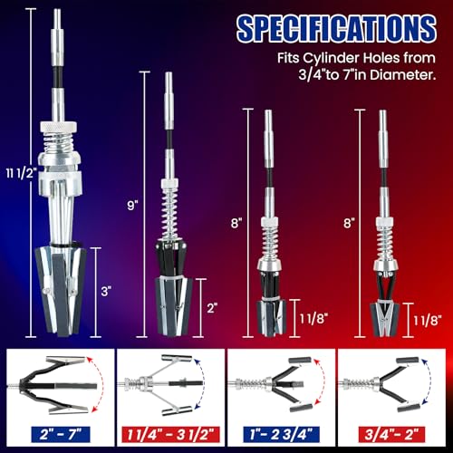 NYXOVA Adjustable Engine Cylinder Hone Tool Set, Fits 3/4"–7" Cylinders