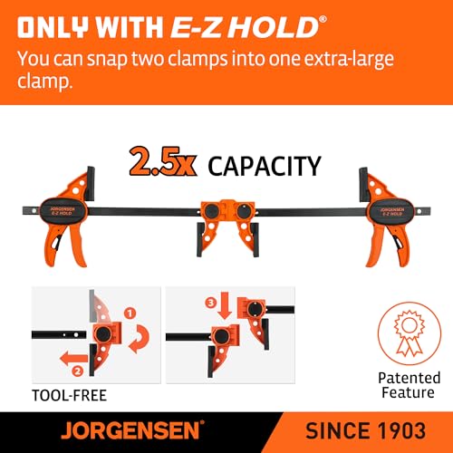 Jorgensen 6" Bar clamps for woodworking - 4-Pack 4 Count (Pack of 1) Clamp Set