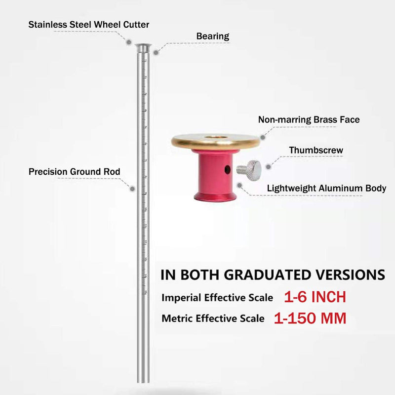YOSELIN Dovetail Marking Jig Wheel Marking Gauge Tool Set, 1 Woodworking Pencil,1 Wheel Cutter for Hardwood,1 Bearing Wheel Cutter for Soft Wood, Precision Ground Steel Rod for Woodworking … | Built with a CNC brass fence, carbide wheel, stainless stee...