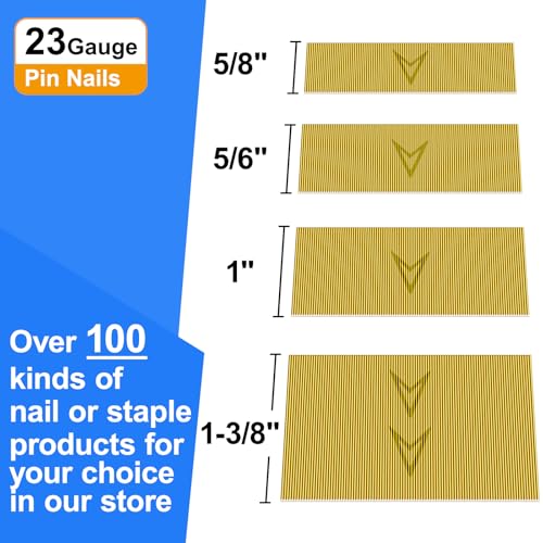 23 Gauge Headless Pin Nails 5/8",5/6",1",1-3/8", 16000-Pack 5/8"+5/6"+1"+1-3/8" --16000 pcs