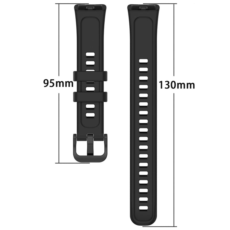 2 Pack Silicone Waterproof Replacement Bands Compatible with Huawei Band 9/Band 8 Black+Green