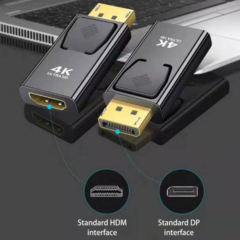 2Pcs DisplayPort to HDMI Adapter Converter Display Port Male DP to HDMI Female HD TV Cable Adapter Video Audio for PC TV Zuya-05 0