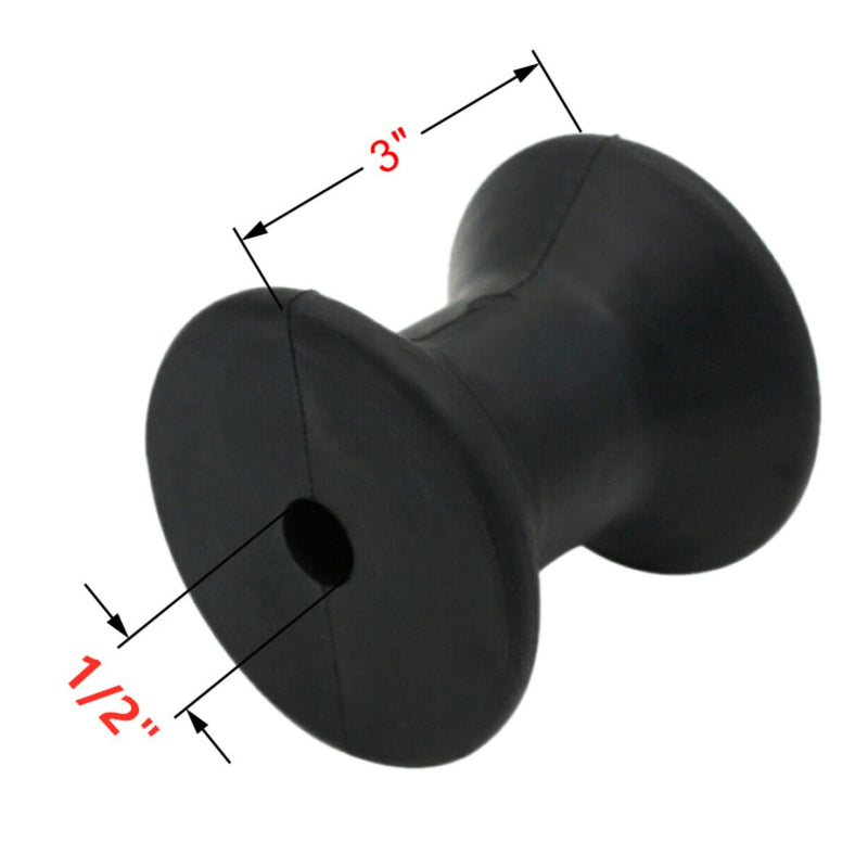 Marine 3-7 Inch Boat Trailer Rollers with 1/2"-9/8" Mounting Hole Bow Stop Spool Wobble Roller Polyurethane Rubber Multiple for Choice 3 Inch