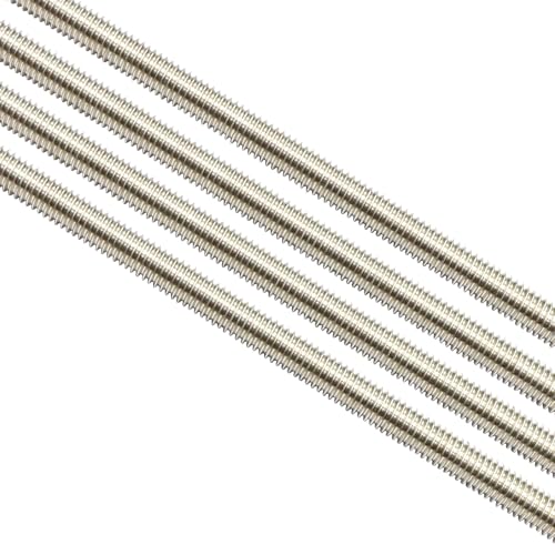 304 Stainless Steel 1/4"-20 Fully Threaded Rod, 4 Pieces 47" Length Long Threaded Rods