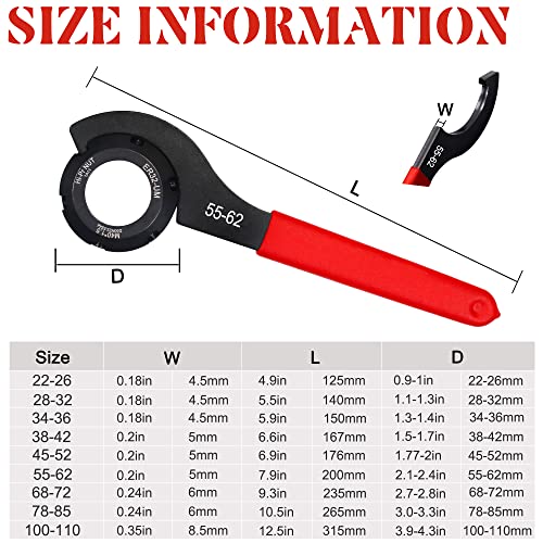 9Pcs Coilover Adjustment Spanner Wrench Tool Set for Motorcycle Shock, Red 9 pcs