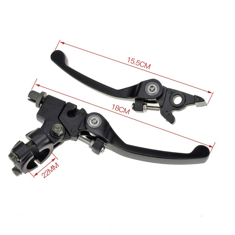 HIAORS Black Chrome Clutch Brake Lever for 22mm 7/8 inch Handlebar 110cc 125cc 140cc TTR 125cc SSR Xmotos Apollo 125 Pit Dirt Bike Motorcycle