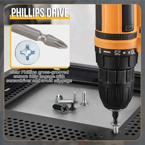 DTGN 1/4"-20x2 Phillips Flat Head Machine Screw Zinc Plated 100pcs 1/4"-20x2" Blue-tinged Silver 100