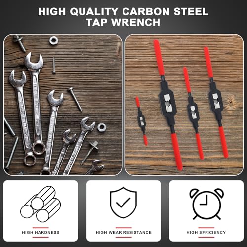 WILLBOND 4 Pcs Tap Wrench, 1/16"-1/4", 1/16"-3/8", 3/16"-1/2", 1/4"-3/4" 1/16"-1/4",1/16"-3/8", 3/16"-1/2", 1/4"-3/4"