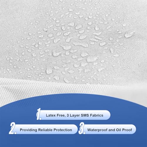 1 x disposable protective gown, polypropylene, disposable gown, with contact closure, breathable, disposable protective gown, white