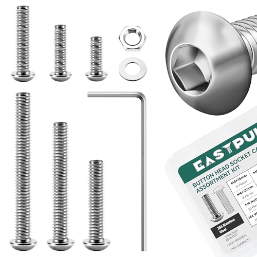 120Pcs Metric Bolt Assortment Kit M4 M5 M6 & 2200-Piece Metric Screws and Bolts Assortment Kit M2 M3 M4 M5 304 Stainless Steel Hex Socket Cap Screws, Flat Washers, Nuts, Button Head Socket