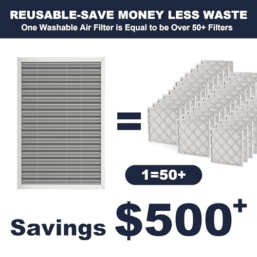 16x25x1 Reusable Air Filter, Electrostatic, Washable Lasts a Lifetime, Breathe Fresher Air in Home and Office HVAC AC Furnace Systems, Merv 8 (Actual Size: 15.5x24.65x0.82 Inch) 24.6" x 15.7" x 1"