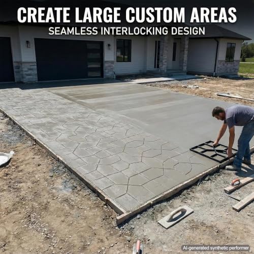 Concrete Paver Molds 2 Pack 15.7 Inch, Reusable Stepping Stone Molds