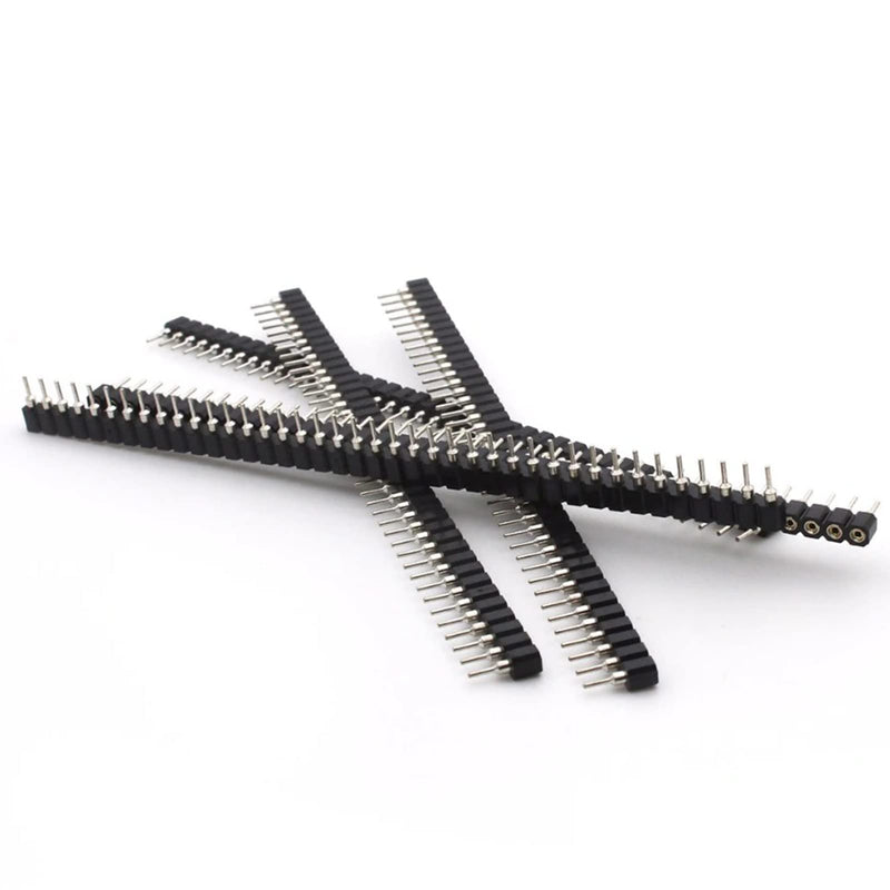 Nikou Pack of 5 1 x 40P 2.54 mm Round Hole Female Header Tin Single Row 40 Pin PCB IC Crystal Socket Connector for Circuit Boards, Circuit Experiments