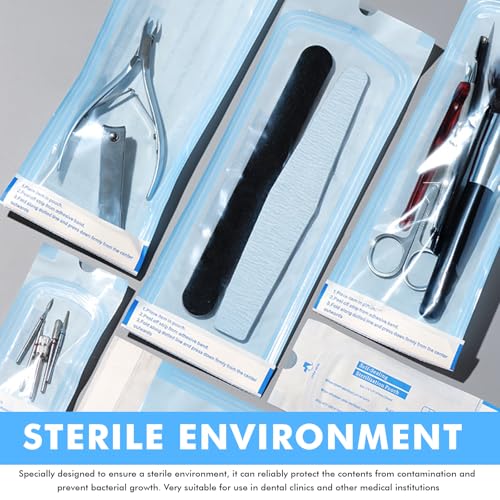 Pack of 200 self-sealing sterilisation bags: 135 mm x 280 mm disposable sterilisation bags, dentist sterilisation bags, sterilisation bags, self-sealing sterilisation bags
