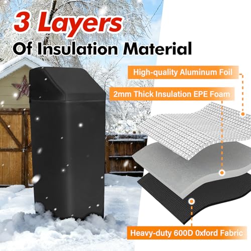 Water Softener Cover Outdoor for WHES30E/WHES40E Grain Softener, Black 17''W x 22''D x 48''H