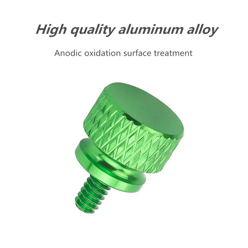 10-pcs Anodized Aluminum Computer Case Thumbscrews (6-32 Thread) for Computer Cover/Power Supply/PCI Slots/Hard Drives DIY Personality Modification & beautification (Green)