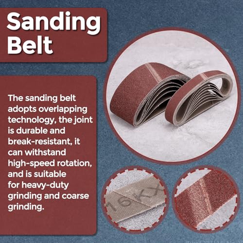 3 Pcs Sanding Belts 4 x 132 Inch 100 Grit Aluminum Oxide 4 x 132 Inch(100 Grits) 3