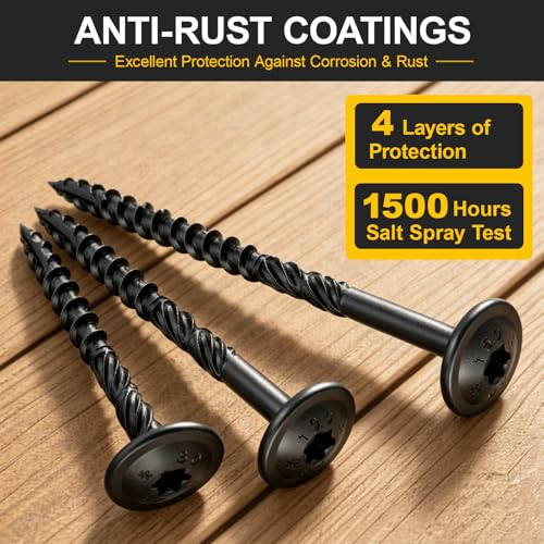 FMhotu Lag Screws, 5/16" x 4" Structural Screws 5/16" x 4" Black 50