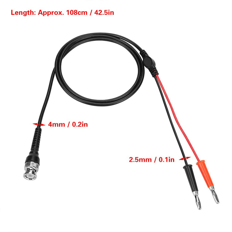 Walfront Banana Plug Cable, 50Ω 2 Pieces 42.5 Inch BNC to Dual Banana Plug Banana Plug Connector Test Leads