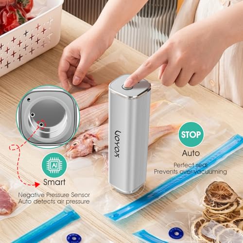 VOYOR Vacuum Sealer, Handheld Vacuum Sealer for Food, Cordless Design Silver
