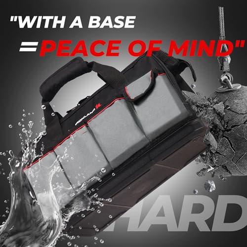 IRONLAND 16.5 Inch Hard & Sturdy Bottom Tool Bag Organizer for Men Black