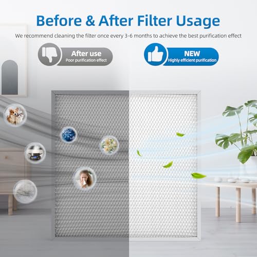 2 Pack 16x16x1 Reusable Electrostatic Washable MERV13 Aluminum HVAC Furnace Replacement Air Filter,Dust Defense Pleated Permanent, Actual Size:15.5 x 15.5 x 0.8 Inches 2