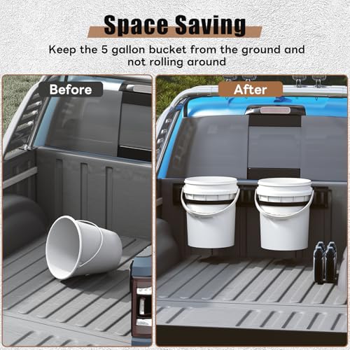 lesolar 5 Gallon Bucket Holder for E Track, Wall Mounted Bucket Hanger 1pc