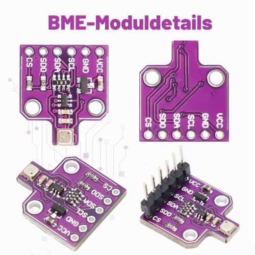 Sensor with BME680 Binghe 2 Pieces CJMCU-680 Temperature and Humidity Air Pressure Sensor for Temperature, Humidity and Air Pressure I2C Interface 1.7 ~ 3.6 V for Capturing Air Quality
